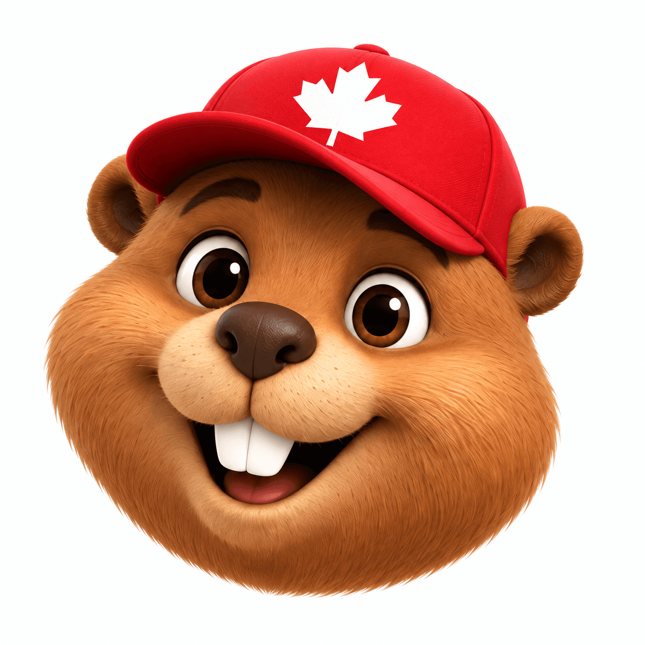 Our beaver mascot in its red maple-leaf cap
